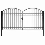 Fence Gate "ASSEN" Double Door with Arched Top Steel 300x175 cm 146340