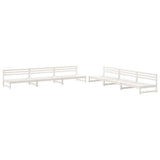 6 Piece Garden Lounge Set White Solid Wood Pine 3186607