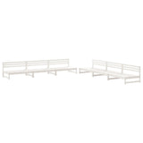 ZNTS 6 Piece Garden Lounge Set White Solid Wood Pine 3186607