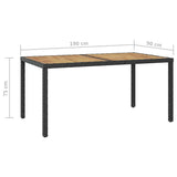 42913 7 Piece Outdoor Dining Set with Cushions Poly Rattan