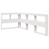 ZNTS Bookcase Bed without Mattress White 90x190cm Solid Wood Pine 3324482