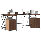 Desk with Drawer Brown Oak 182 x 101 x 87.5 cm Engineered Wood 3376140