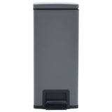 ZNTS Dustbin with Pedal Anti-fingerprint 30L Grey Stainless Steel 149572