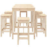 7 Piece Garden Bar Set Solid Wood Pine 3154755