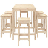 7 Piece Garden Bar Set Solid Wood Pine 3154755