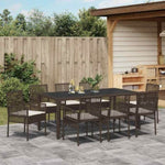 Garden Dining Set 9 pcs Brown Poly rattan 3334868