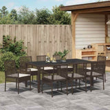 Garden Dining Set 9 pcs Brown Poly rattan 3334868
