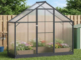 Garden Greenhouse with Door Anthracite 183.5 x 63.5 x 207 cm 42036858