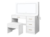White hemp surface particle board with triamine 4 drawers 2 side push-pull storage rack 1 LED touch 26098664