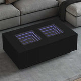 Coffee Table with Infinity LED Black 116x69x40 cm 3284057