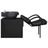 Shampoo Chair Height Adjustable Black 63 x 141 x 92 cm PVC 42009070