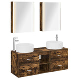 Bathroom Furniture Set 5 pcs Smoked Oak 3407091