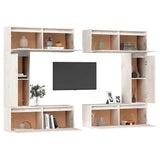 TV Cabinets 6 pcs White Solid Wood Pine 3100200