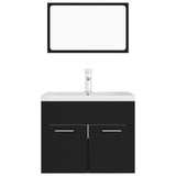 Bathroom Furniture Set Black Engineered Wood 3071316