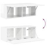 TV Wall Cabinet Set 4 pcs High Gloss White Engineered Wood 3408920
