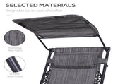 Foldable Reclining Garden Chair with Headrest, Zero Gravity Deck Sun Lounger Seat Chair with T3398P314140