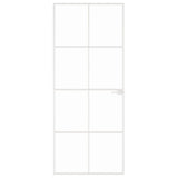 Interior Door White 83x201,5 cm Tempered Glass&Aluminium Slim 153671