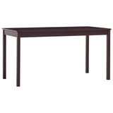 7 Piece Dining Set Pinewood Dark Brown 283377