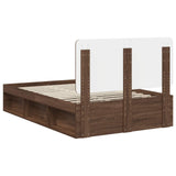 Bed Frame with Headboard Brown Oak 120 x 200 cm Solid Pine Wood 3412512