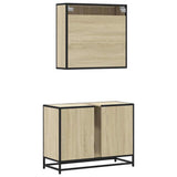 2 Piece Bathroom Furniture Set Sonoma Oak Engineered Wood 3300901