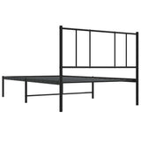 Metal Bed Frame without Mattress with Headboard Black 80x200cm 352471