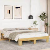 Bed Frame without Mattress 150x200 cm Solid Wood Oak 851952