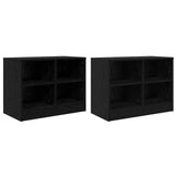 Bed Cabinet 2 pcs Black Oak 66 x 33 x 48 cm Engineered Wood 893724
