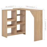 ZNTS Bar Table with Moveable Shelf Oak 138x39x110 cm 280224