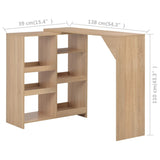 ZNTS Bar Table with Moveable Shelf Oak 138x39x110 cm 280224