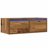 TV Cabinet with LED Lights Old Wood 75x35.5x25 cm 860236