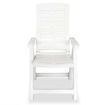 ZNTS Reclining Garden Chairs 2 pcs Plastic White 43895