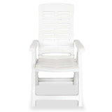 ZNTS Reclining Garden Chairs 2 pcs Plastic White 43895