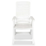 Garden Chair Set of 2 White Plastic Standard Foldable 43895