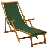 Folding Sun Lounger 3 Position Solid Eucalyptus Wood Green 42024919