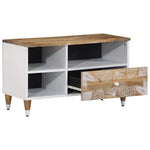 ZNTS TV Cabinet 80x33.5x46 cm Solid Wood Mango 4018681