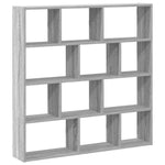 ZNTS Wall Cube Shelf 12 Compartments Grey Sonoma Engineered Wood 860009