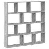 ZNTS Wall Cube Shelf 12 Compartments Grey Sonoma Engineered Wood 860009