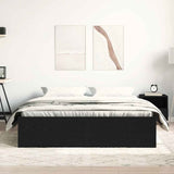 Bed Frame without Mattress Black Oak 160x200 cm Engineered Wood 3329334