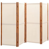 4-Panel Room Divider Cream White 280x180 cm 319184