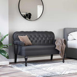 Bench Black 119.5 x 64.5 x 75 cm Faux Leather 42019299