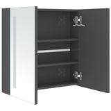 LED Bathroom Mirror Cabinet Shining Grey 62x14x60 cm 326521