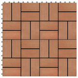 11 pcs Decking Tiles WPC 30x30 cm 1 sqm Teak Colour 45032