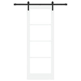 Sliding Door ORKDAL White 78 x 211 cm Solid Pine Wood and Glass 3331938