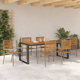 Garden Dining Set 7 pcs Grey and Brown Poly Rattan 3365485