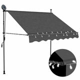 Manual Retractable Awning with LED 150 cm Anthracite 145863
