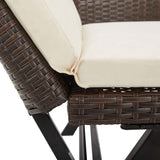 Garden Bench with Cushions Brown 176 cm Poly Rattan 317182
