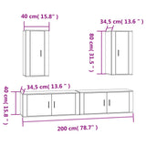 4 Piece TV Cabinet Set Smoked Oak Engineered Wood 3188699