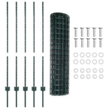 Fence with Posts Green 1.2 x 10 m Steel 3335992