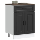Kitchen Base Cabinet Porto Black Engineered Wood 853968