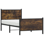 ZNTS Metal Bed Frame without Mattress Smoked Oak 75x190 cm Small Single 4007675